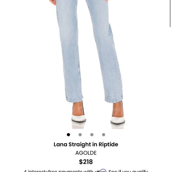 Agolde Blue Straight Leg Jeans High-Rise Cropped - Picture 1 of 2